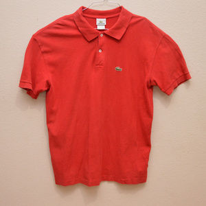 Lacoste Red Short Sleeve Polo Shirt Size 7